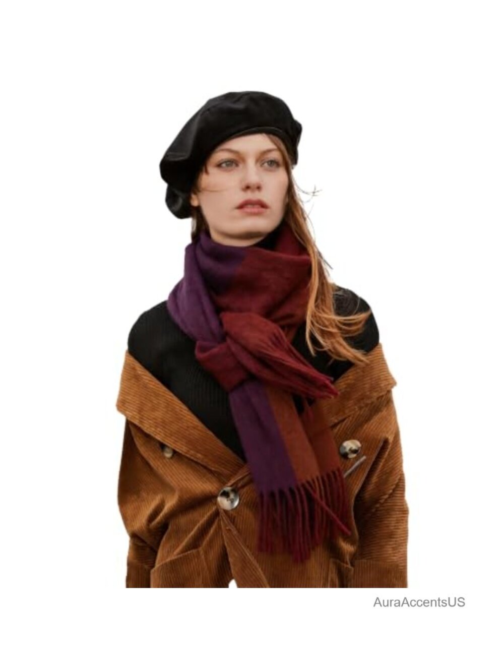 100% Merino Wool Scarf Shawl Wrap Soft Cashmere Feel Fringed Travel Gift
